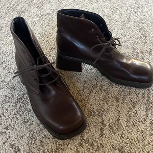 Enzo Angiolini square toe vintage leather boots